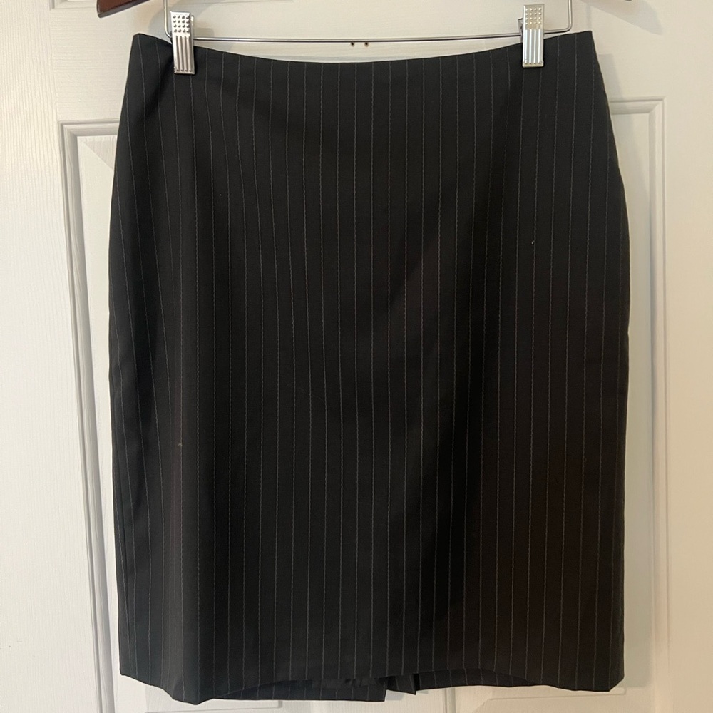 Anne Klein Black Pinstripe Pencil Skirt